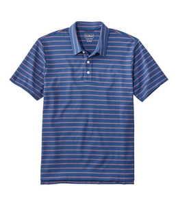 L.L.Bean M's S/S Comfort Stretch Performance® Polo, Slightly Fitted, Stripe