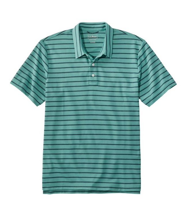L.L.Bean M's S/S Comfort Stretch Performance® Polo, Slightly Fitted, Stripe