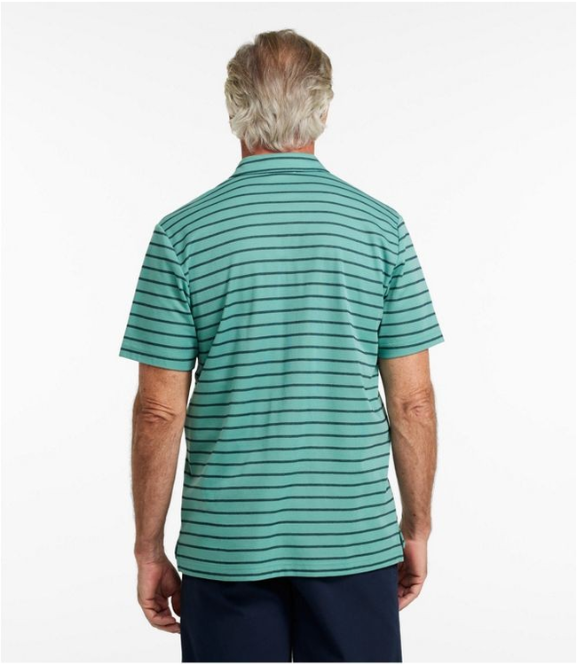 L.L.Bean M's S/S Comfort Stretch Performance® Polo, Slightly Fitted, Stripe