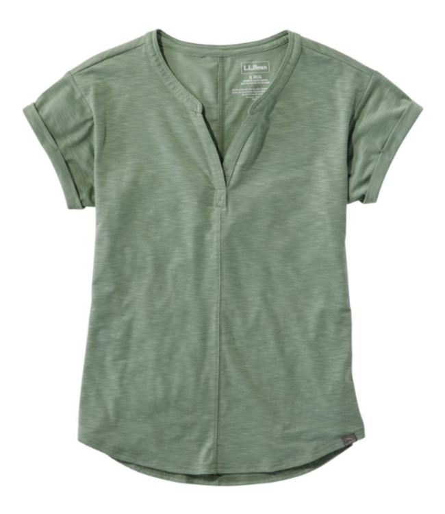 L.L.Bean W's S/S Streamside Tee, Splitneck