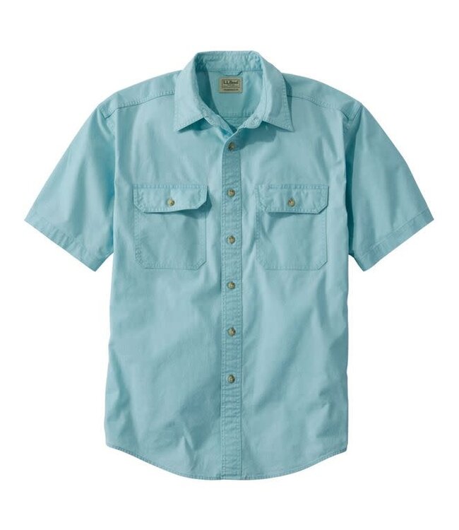 L.L.Bean M's S/S Sunwashed Canvas Shirt, Traditional Fit