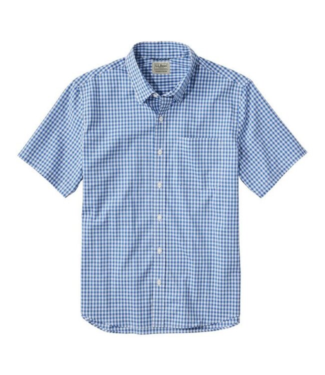 L.L.Bean M's S/S Comfort Stretch Performance® Shirt, Slightly Fitted Untucked Fit, Plaid