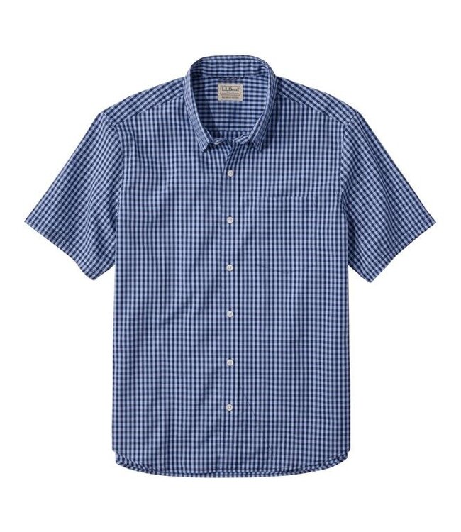 L.L.Bean M's S/S Comfort Stretch Performance® Shirt, Slightly Fitted Untucked Fit, Plaid