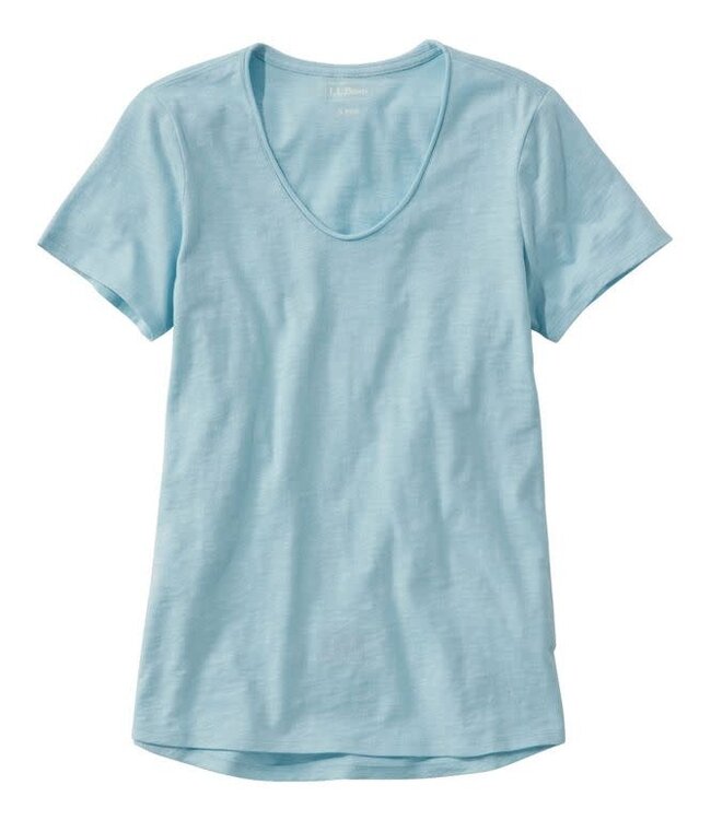 L.L.Bean W's S/S Organic Cotton Tee, V-Neck