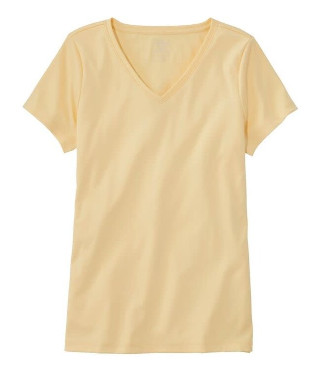 L.L.Bean W's S/S Pima Cotton Shaped V-Neck