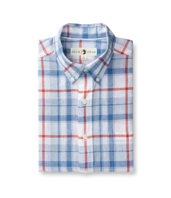 Duckhead M's Conner Plaid Linen Cotton Sport Shirt
