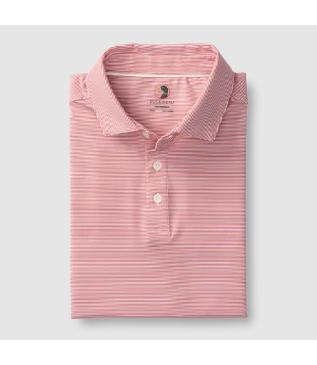 Duckhead M's S/S Blane Stripe Long Drive Performance Polo