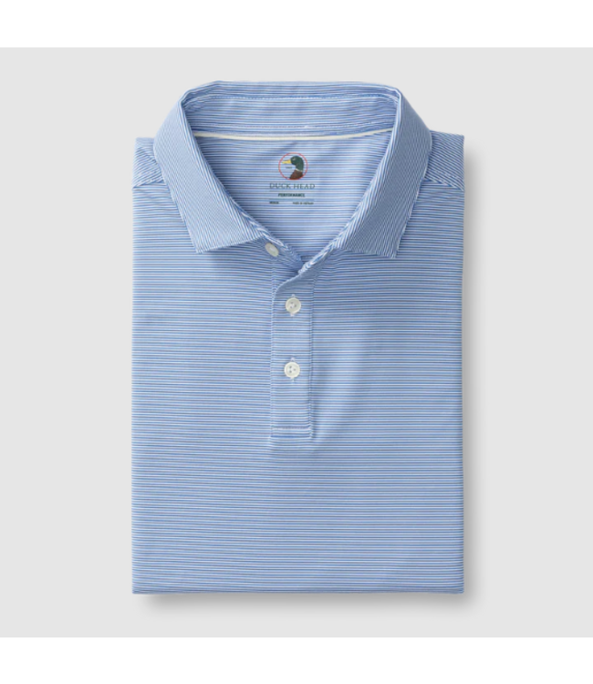 Duckhead M's S/S Blane Stripe Long Drive Performance Polo