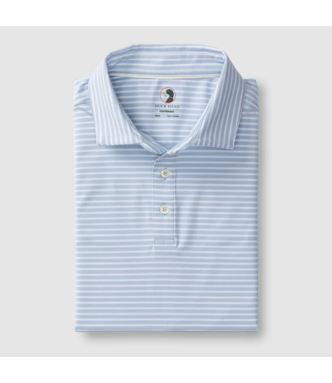 Duckhead M's S/S Davis Stripe Long Drive Performance Polo
