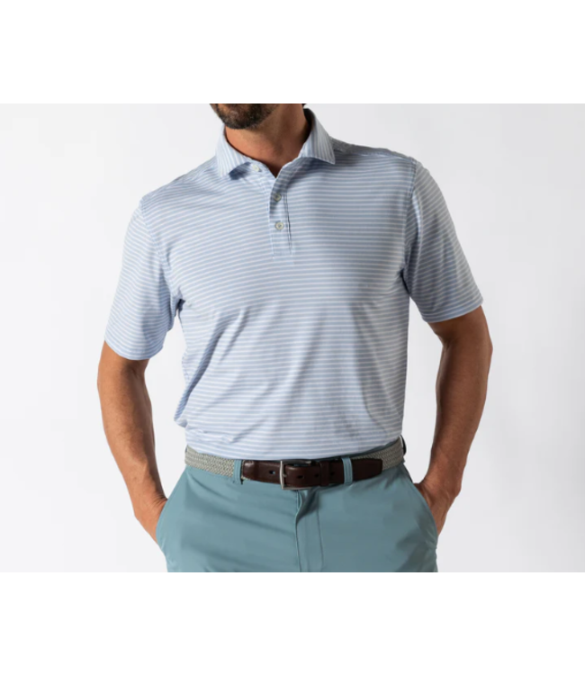 Duckhead M's S/S Davis Stripe Long Drive Performance Polo