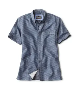 Orvis M's S/S Tech Chambray Printed Shirt