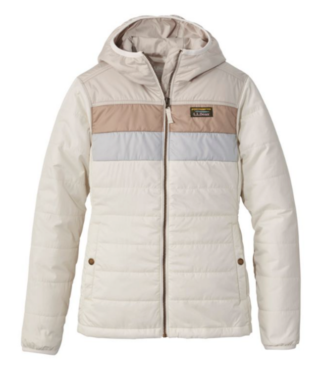 L.L.Bean W's Mountain Classic Puffer Hooded Jacket, Colorblock