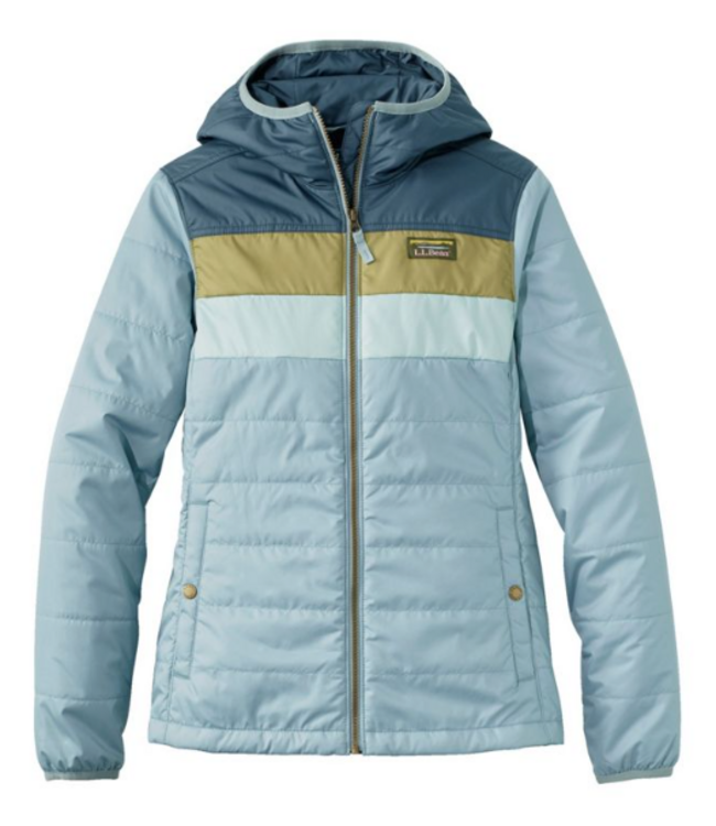 L.L.Bean W's Mountain Classic Puffer Hooded Jacket, Colorblock