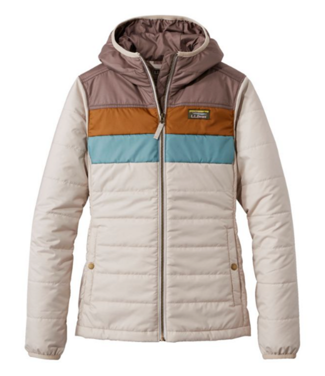 L.L.Bean W's Mountain Classic Puffer Hooded Jacket, Colorblock