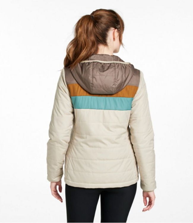 L.L.Bean W's Mountain Classic Puffer Hooded Jacket, Colorblock