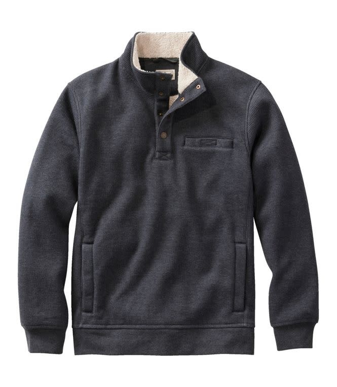 M's Katahdin Iron Works Bonded Waffle Fleece, Mockneck - Mountain