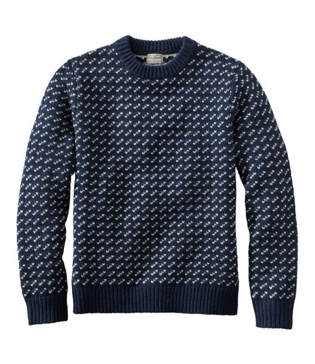 L.L.Bean M's Bean's Classic Ragg Wool Sweater, Crewneck, Bird's-Eye