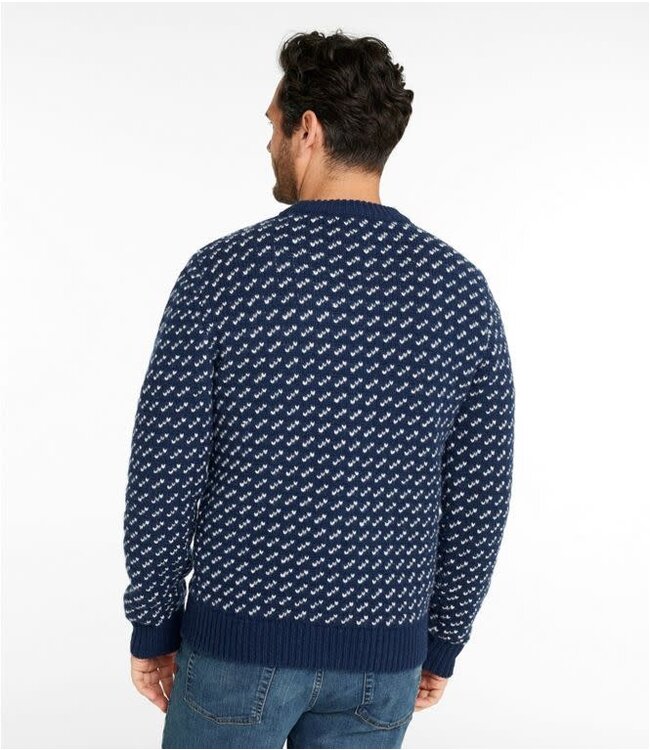 L.L.Bean M's Bean's Classic Ragg Wool Sweater, Crewneck, Bird's-Eye