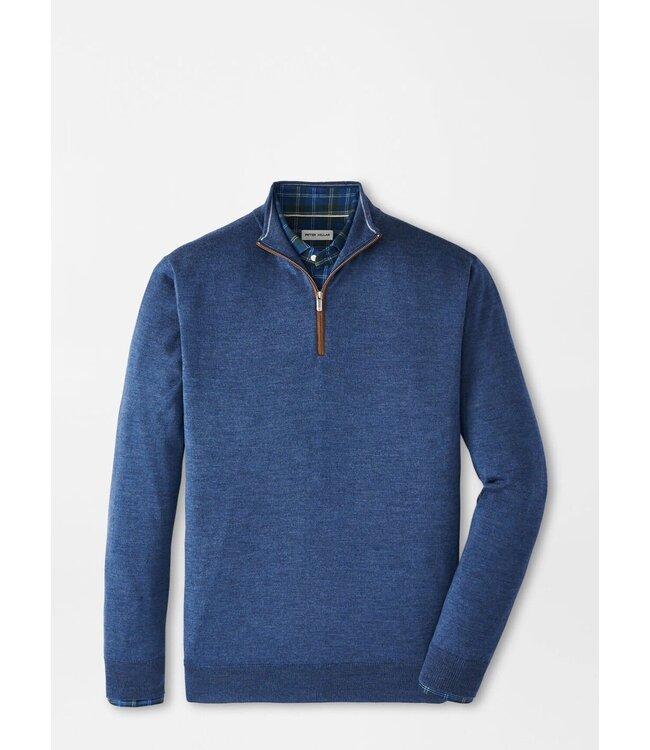 Peter Millar M's Autumn Crest Suede Trim Quarter-Zip