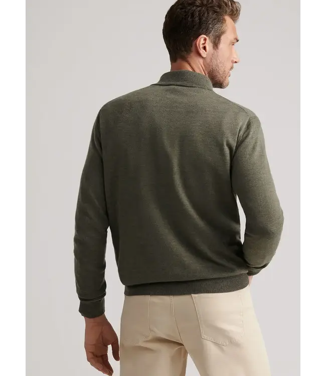 Peter Millar M's Autumn Crest Suede Trim Quarter-Zip