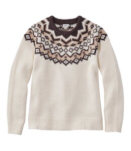 L.L.Bean W's Bean's Classic Ragg Wool Sweater, Crewneck Fair Isle