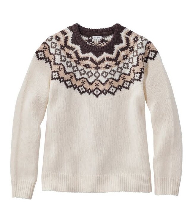 L.L.Bean W's Bean's Classic Ragg Wool Sweater, Crewneck Fair Isle