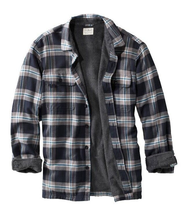 L.L.Bean M's Fleece-Lined Flannel Shirt, Traditional Fit
