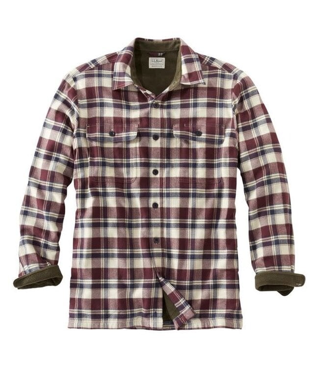L.L.Bean M's Fleece-Lined Flannel Shirt, Traditional Fit