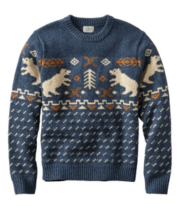 L.L.Bean M's Bean's Classic Ragg Wool Sweater, Crewneck, Fair Isle