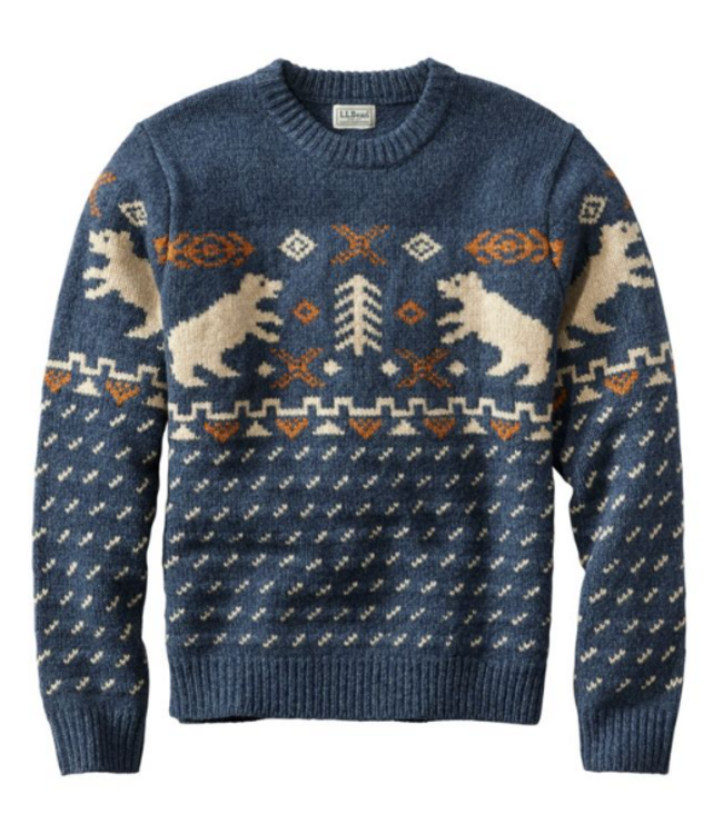 L.L.Bean M's Bean's Classic Ragg Wool Sweater, Crewneck, Fair Isle