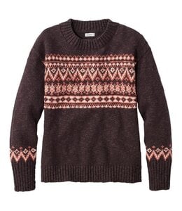 L.L.Bean W's Cotton Ragg Sweater, Crewneck Fair Isle