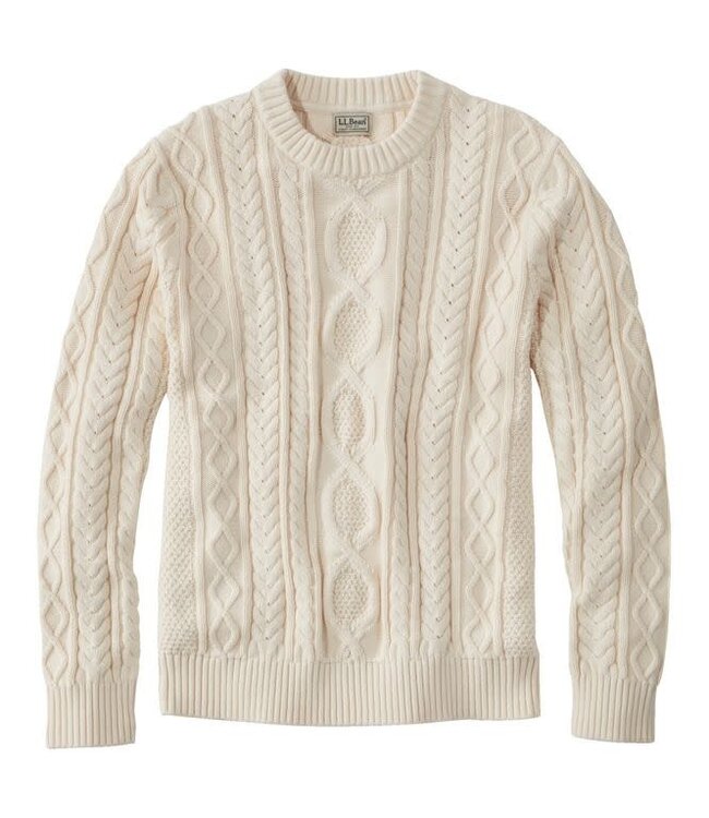 L.L.Bean M's Bean's Heritage Soft Cotton Fisherman Sweater, Crewneck