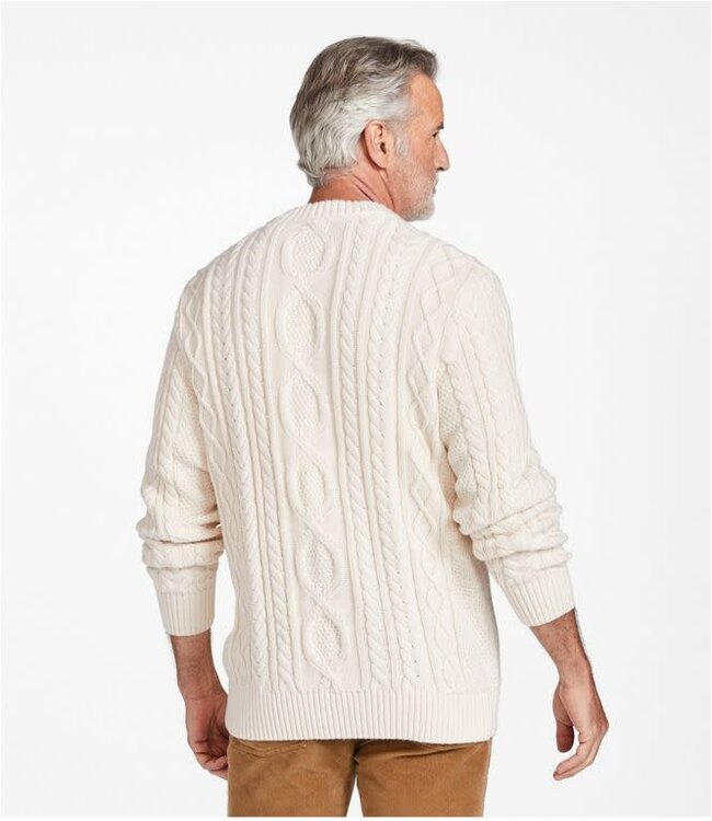 L.L.Bean M's Bean's Heritage Soft Cotton Fisherman Sweater, Crewneck