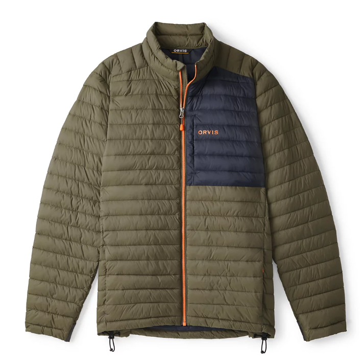 Veste Orvis Signature Hybride Puffer Homme Gris Taille L - Défaut (décoloration)