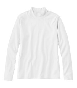 L.L.Bean W's L/S Pima Cotton Tee, Mockneck