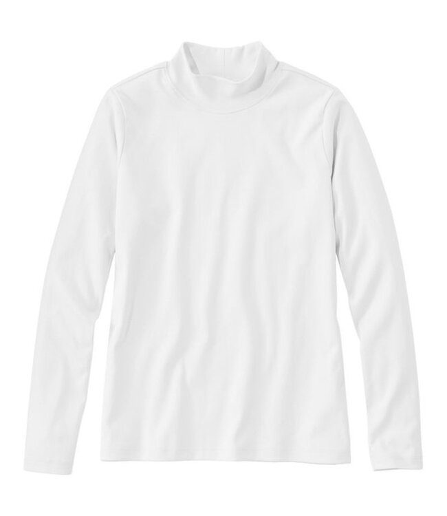 L.L.Bean W's L/S Pima Cotton Tee, Mockneck