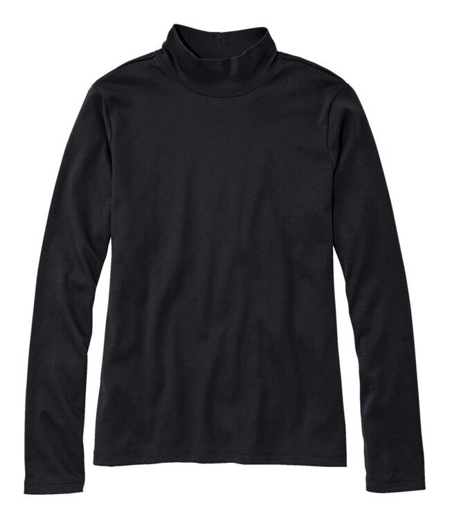 L.L.Bean W's L/S Pima Cotton Tee, Mockneck