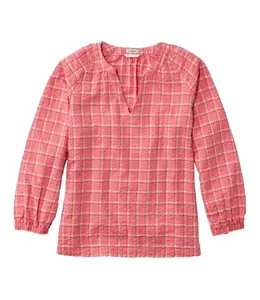 L.L.Bean W's Bean's Seacoast Seersucker Splitneck Shirt