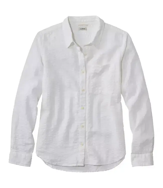 L.L.Bean W's Bean's Seacoast Seersucker Big Shirt