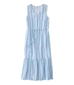 L.L.Bean W's Cloud Gauze Midi Dress, Stripe