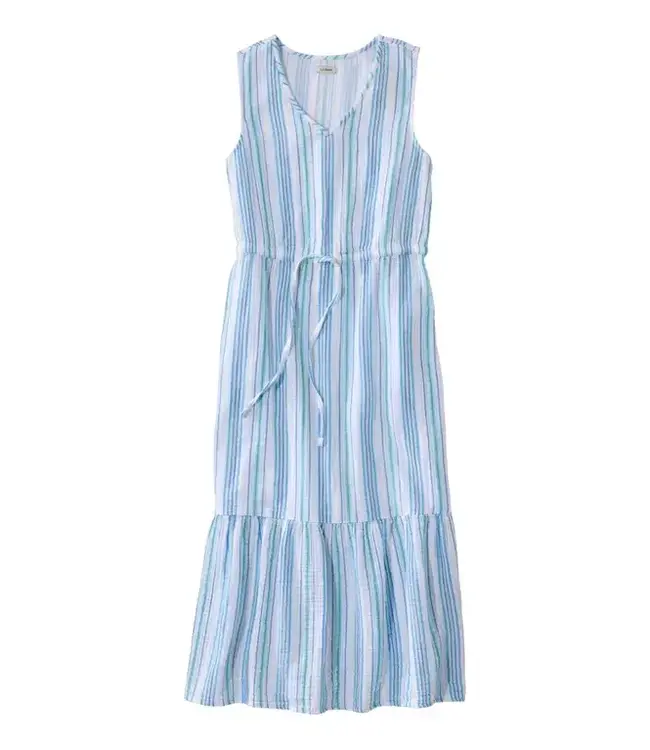 L.L.Bean W's Cloud Gauze Midi Dress, Stripe