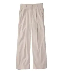 L.L.Bean W's Lakeside Linen-Blend Pants, Wide Straight-Leg