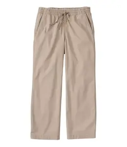 L.L.Bean W's Lakewashed Pull-on Chinos, Mid-Rise Wide-Leg Crop