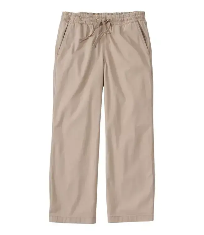 L.L.Bean W's Lakewashed Pull-on Chinos, Mid-Rise Wide-Leg Crop