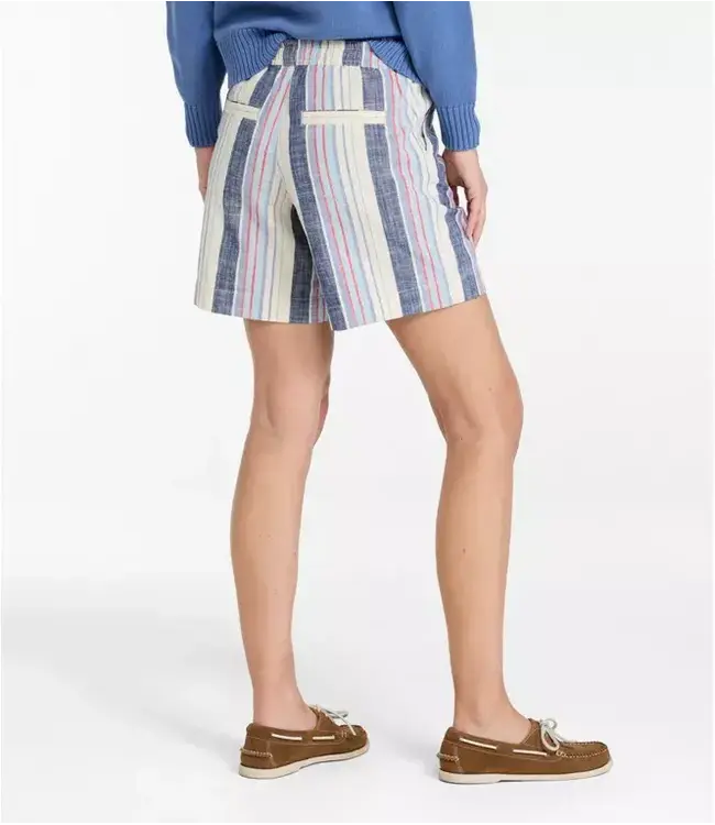 L.L.Bean W's Lakewashed Dock Shorts, Mid-Rise Stripe