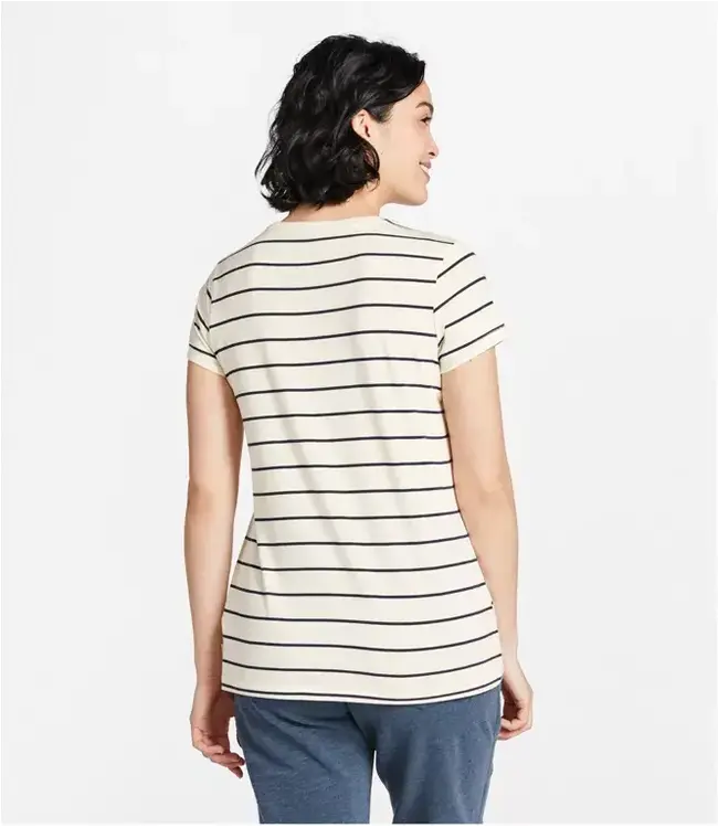 L.L.Bean W's S/S Soft Stretch Supima-Blend Tee, Crewneck Striped