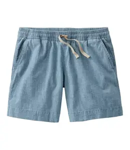 L.L.Bean W's Lakewashed Dock Shorts, Mid-Rise Chambray