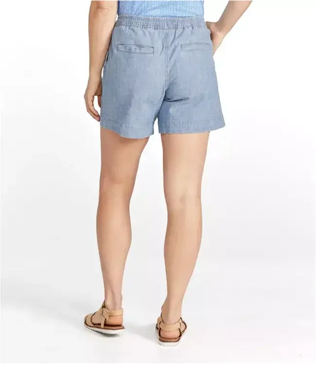 L.L.Bean W's Lakewashed Dock Shorts, Mid-Rise Chambray