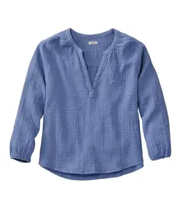 L.L.Bean W's Cloud Gauze Shirt, Splitneck Popover