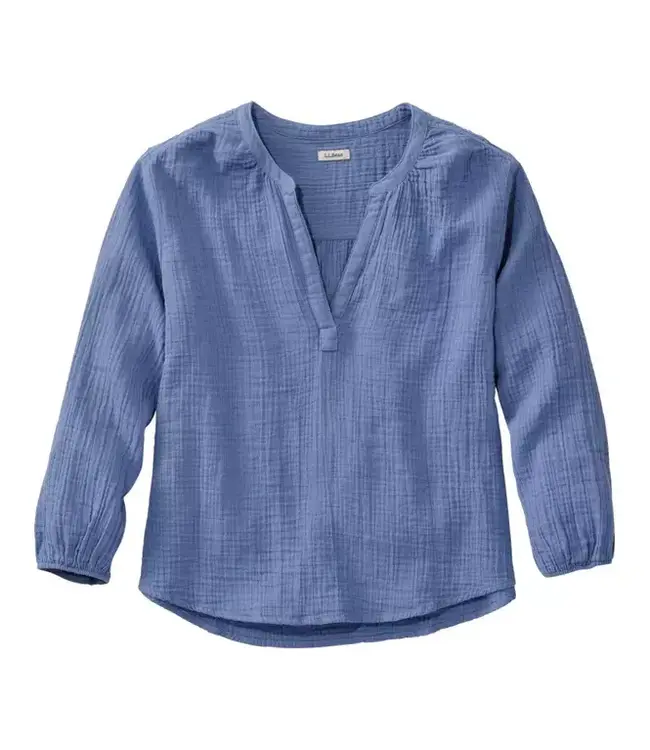 L.L.Bean W's Cloud Gauze Shirt, Splitneck Popover